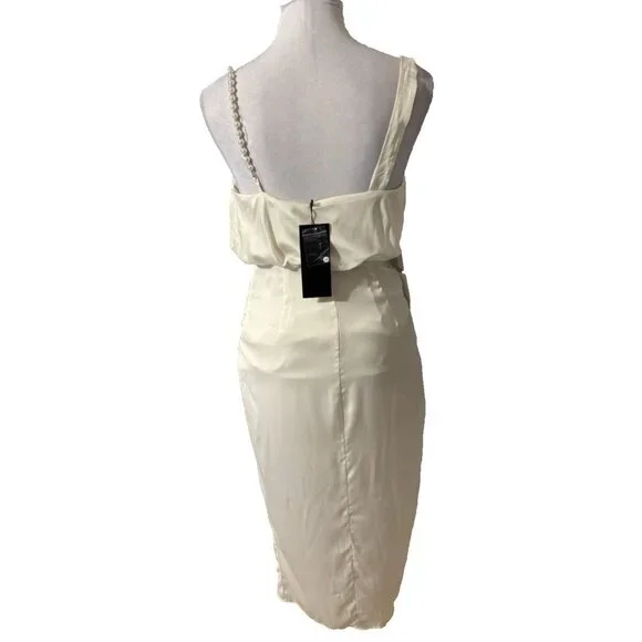DO + BE Ivory Pearl Strap M Medium Silky Dress NEW NWT - Picture 5 of 16